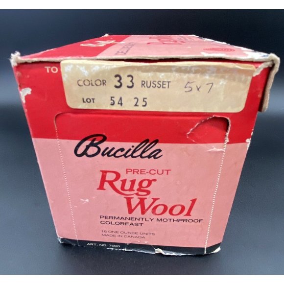 Vintage Bucilla 100% Pure Wool Pre Cut Latch Hook Rug Mothproof NOS Original Box - Picture 4 of 13